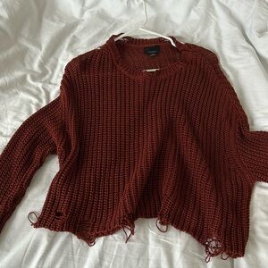 Distressed red sweater size small